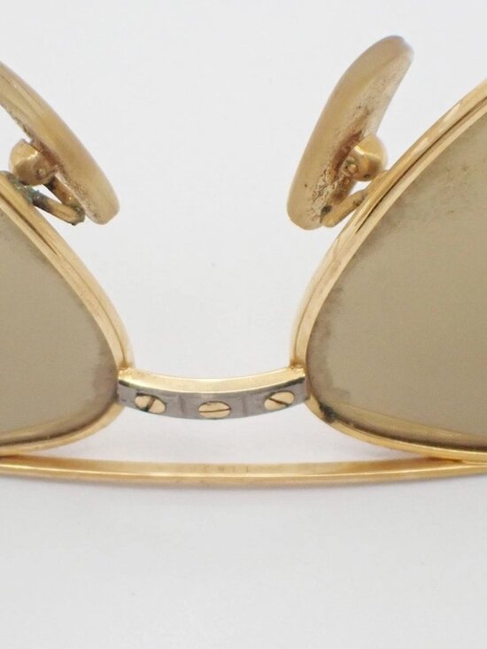 CARTIER Logos Sunglasses Eye Wear Metal Plastic Gold Brown France main image 15